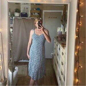 Gap Tie-Strap Cami Midi Dress blue floral